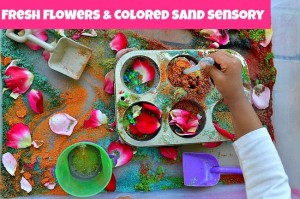 sensory-activities-with-sand-and-flowers