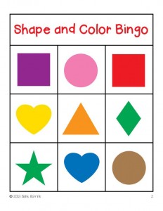 bindi bingo shape and color