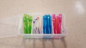 toothbrush sorting by color