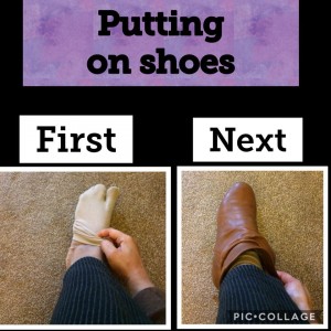 Putting on shoes