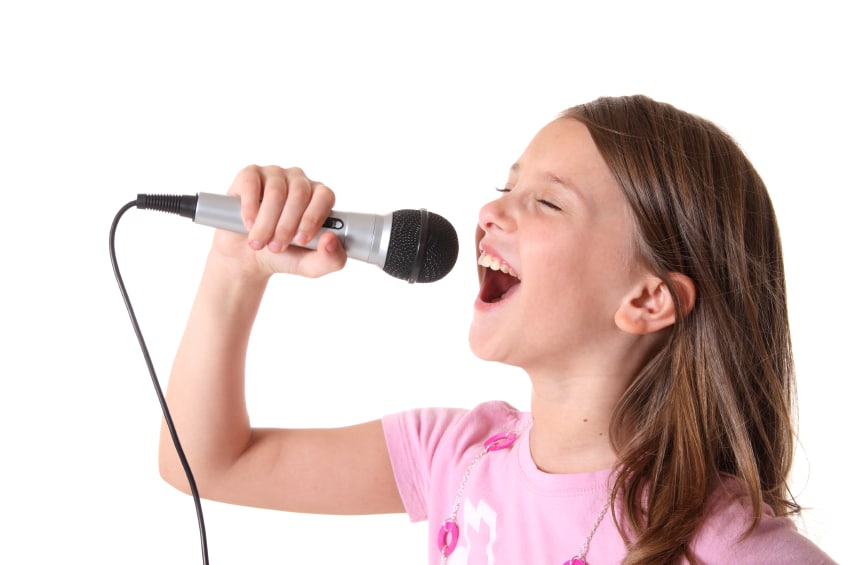 Girl singing with mic 1SpecialPlace