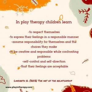 In play therapy children learn