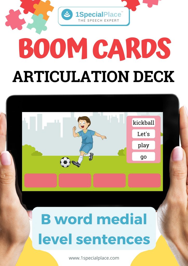 B Word Medial Level Sentences Articulation Deck -1SpecialPlace