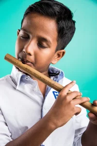 Krishna flute blowing